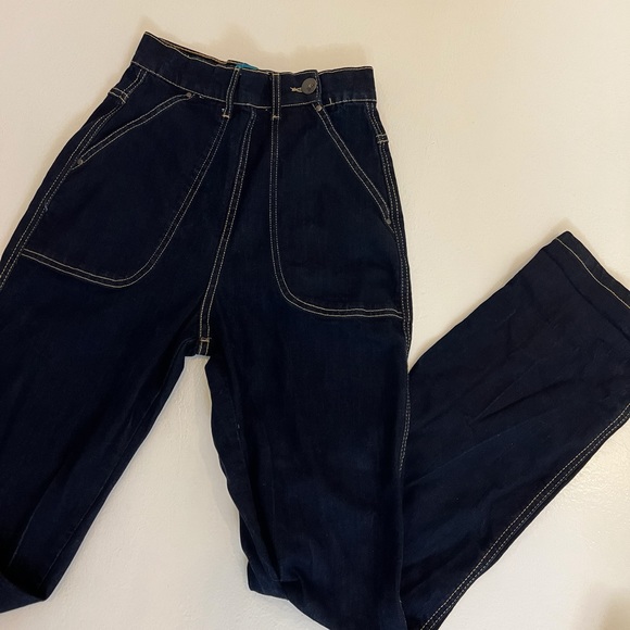 Hell Bunny Weston Denim trouser pants - Picture 5 of 11